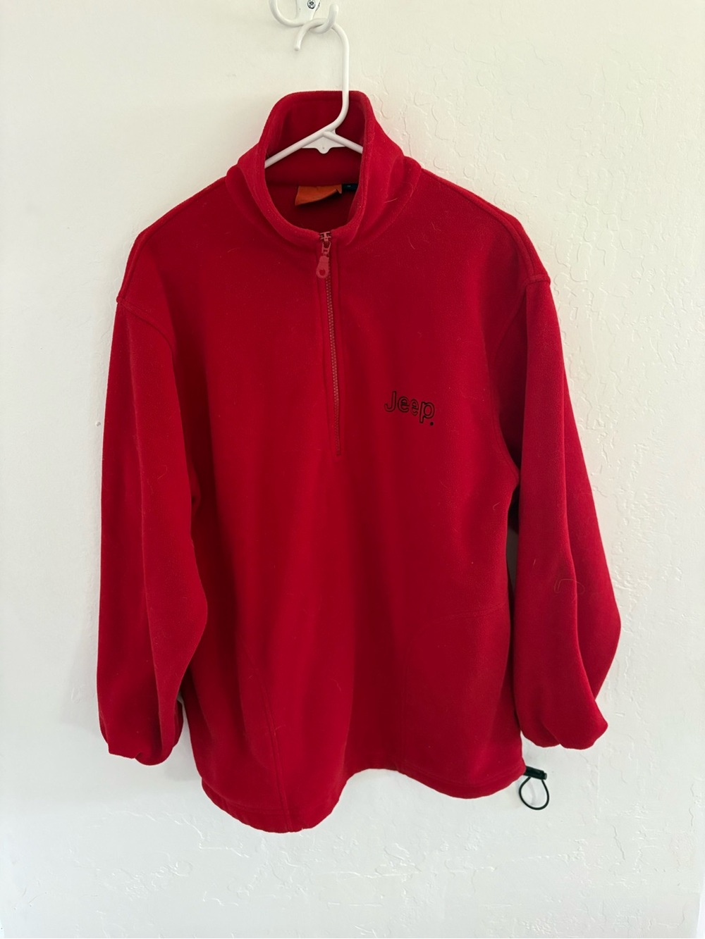 Jeep Red Fleece Quarter Zip Pullover